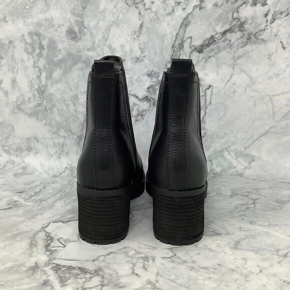 Mia Size 9 M Black Jody Ankle Chelsea Bootie Lug Sole Block Heel Slip On P1-31 - Picture 5 of 9